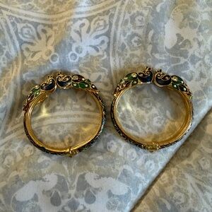 Asian Indian Gold and Multicolor Peacock Bangles